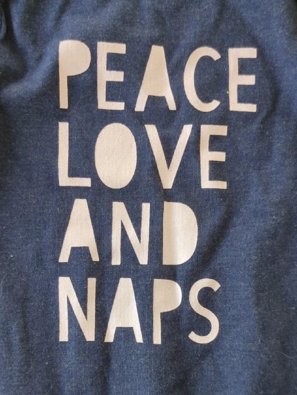 Cat & Jack Navy 'Peace Love and Naps' Long-Sleeve Baby One-Piece